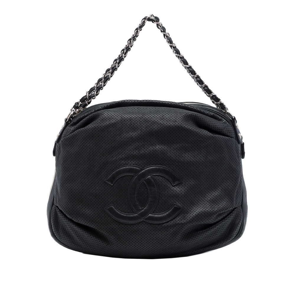 Pre-Loved Chanel Perforated Lambskin Baseball Spirit Ligne Hobo